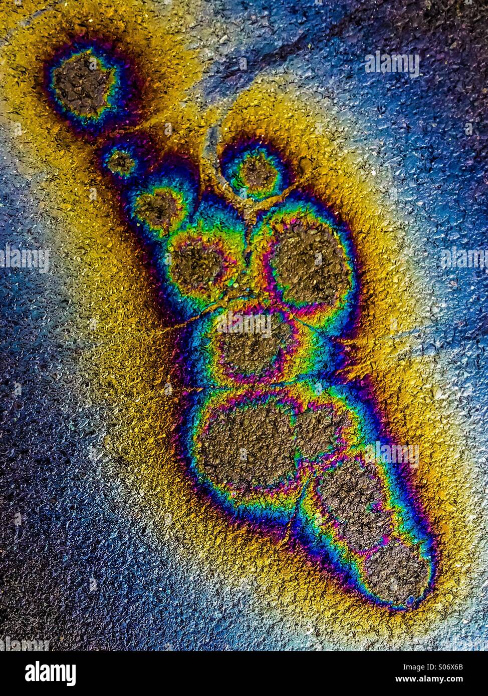 oil on asphalt - Smartphone Captured Stock Image