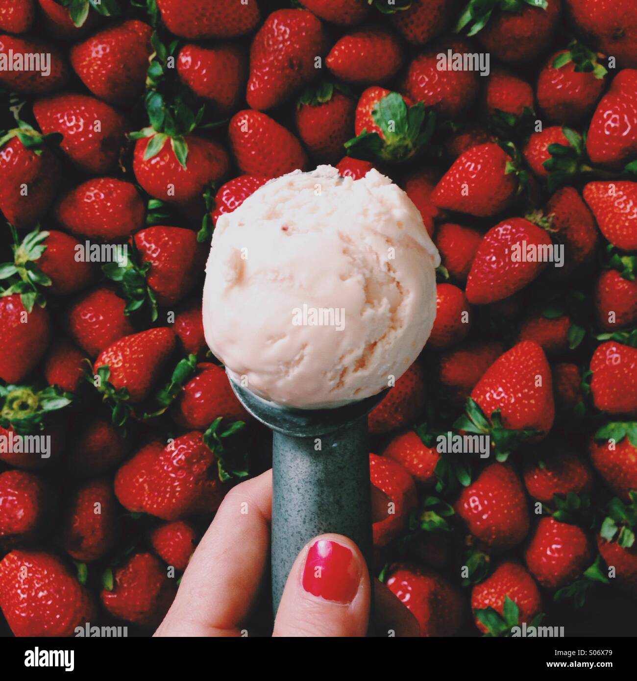Strawberry ice cream Stock Photo