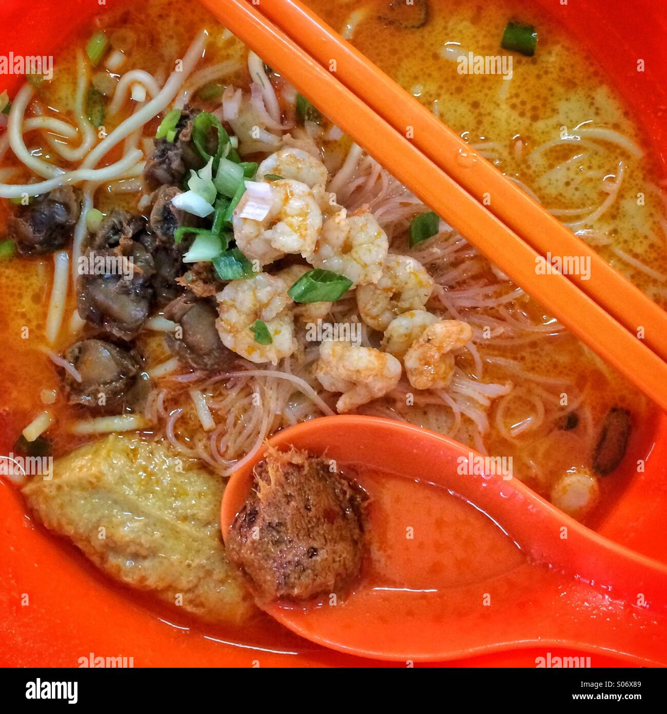 Malaysian curry noodles - Smartphone Captured Stock Image