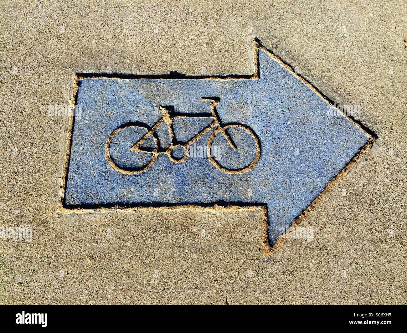 Bike route this way Stock Photo - Alamy