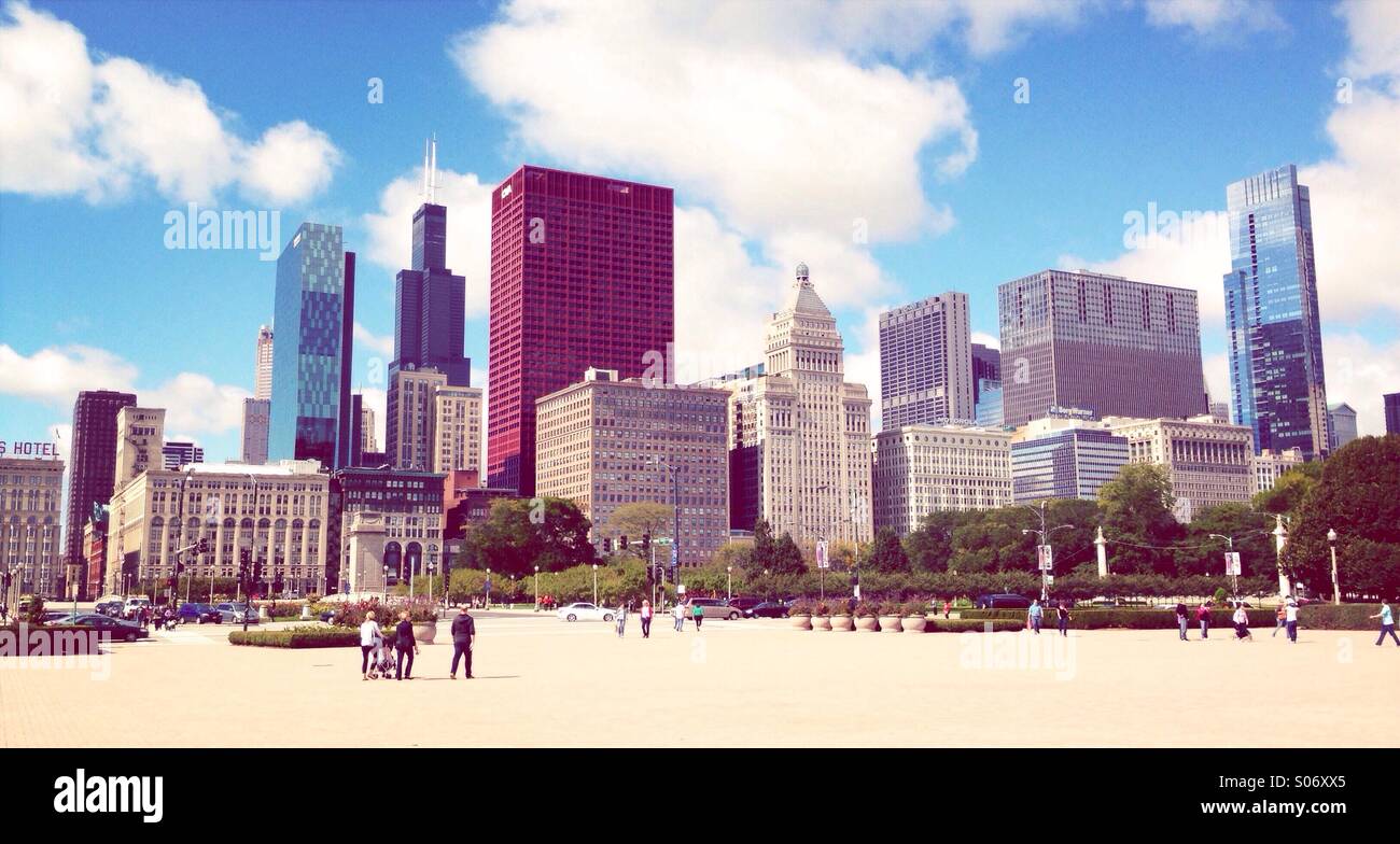 Chicago on a sunny day in Fall 2014. - Smartphone Captured Stock Image