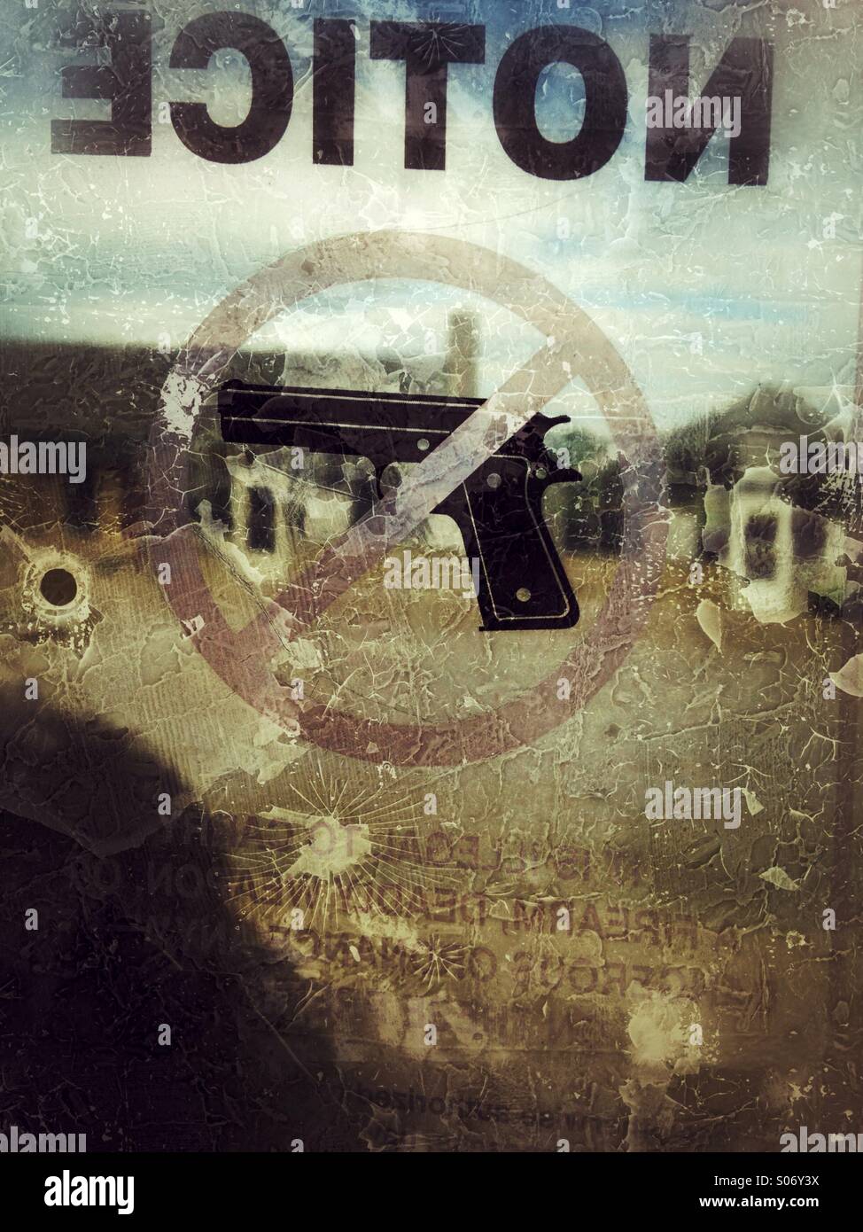 Firearms are not permissible. - Smartphone Captured Stock Image