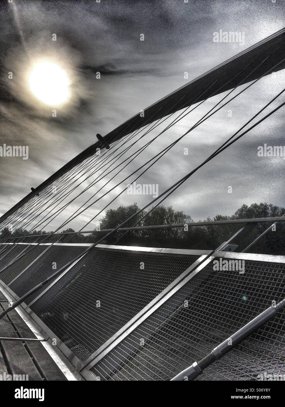 Close up of a section of a modern bridge - Smartphone Captured Stock Image