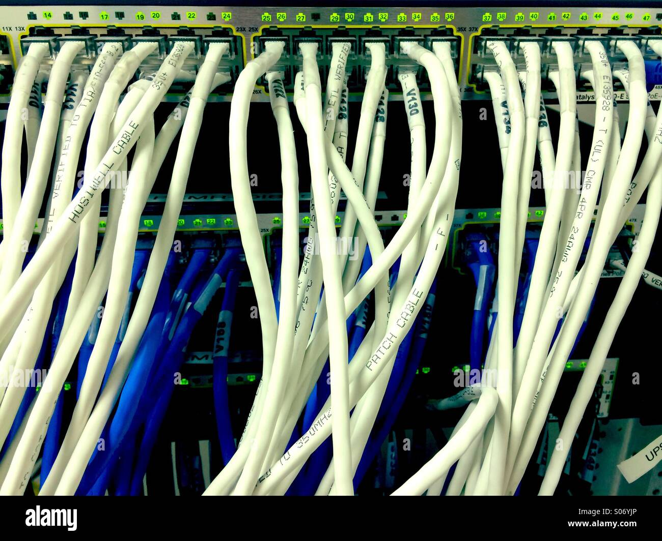 Computer network cabling - Smartphone Captured Stock Image Computer network cabling - Smartphone Captured Stock Image