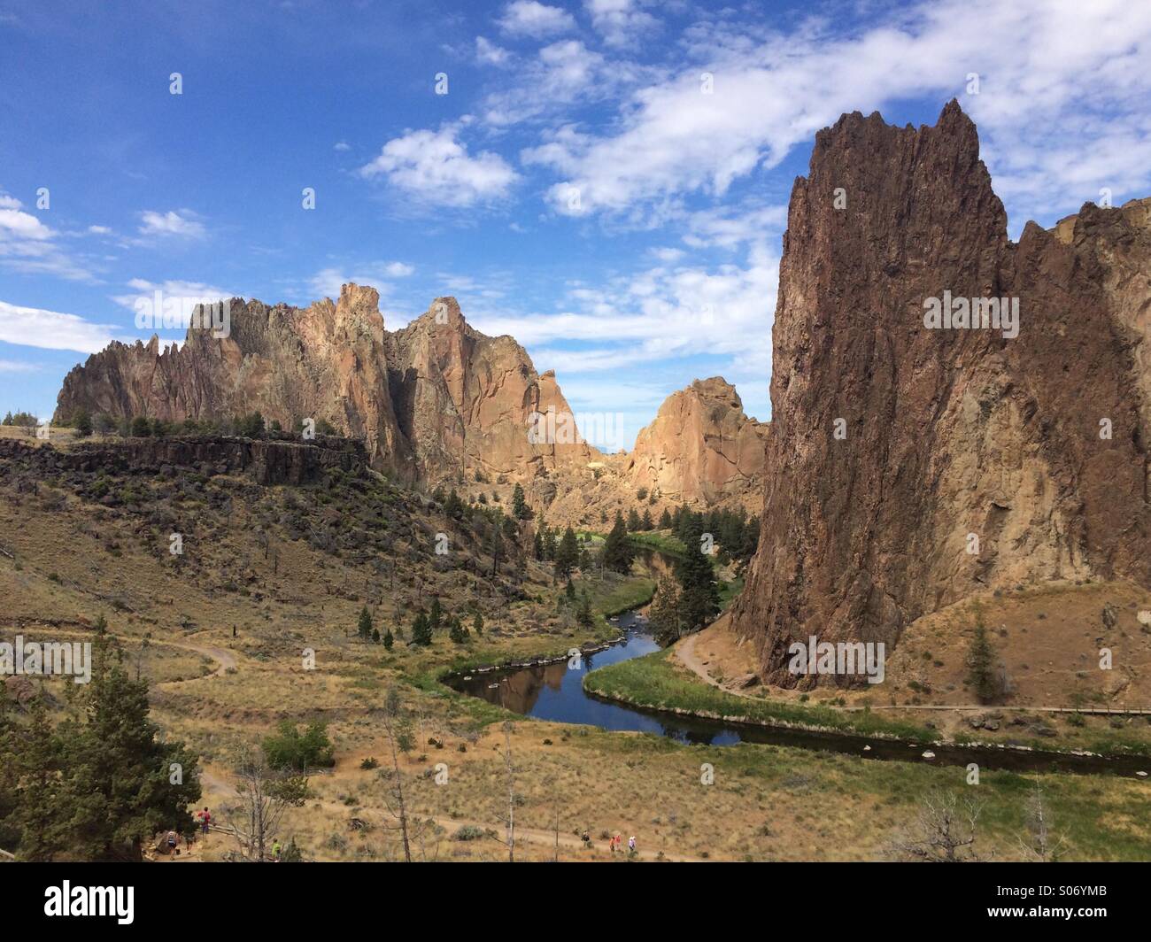 Climbing mecca Smith Rocks in eastern Oregon. - Smartphone Captured Stock Image
