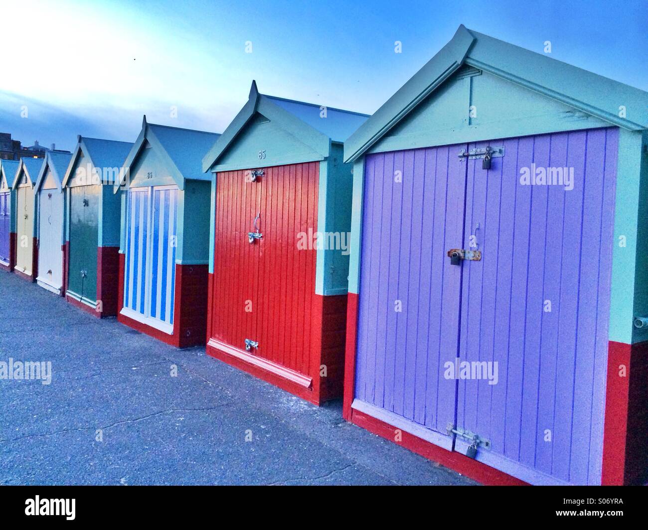 Colourful beach huts Stock Photo Alamy