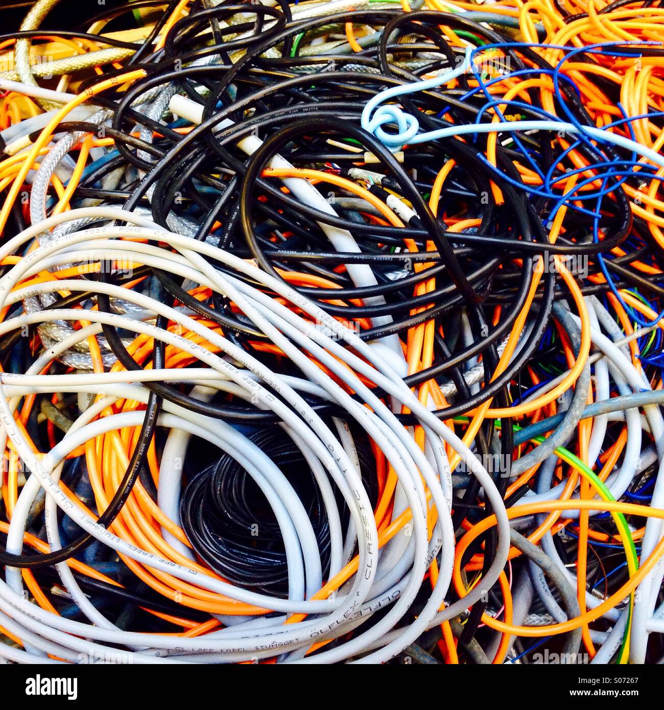 Tangle of wires. - Smartphone Captured Stock Image