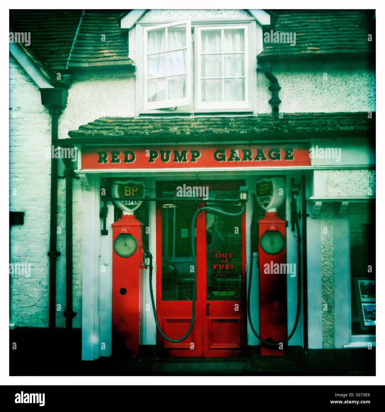 Old fashioned petrol station in Great Missenden England UK - Smartphone Captured Stock Image