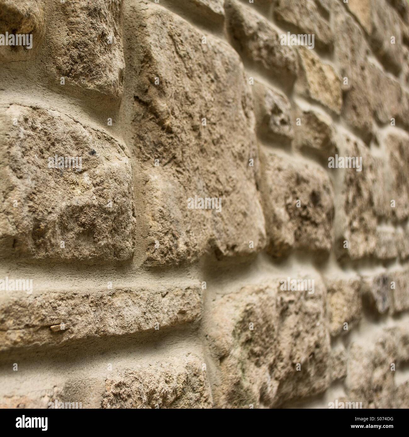 Newly built stone wall background - Smartphone Captured Stock Image