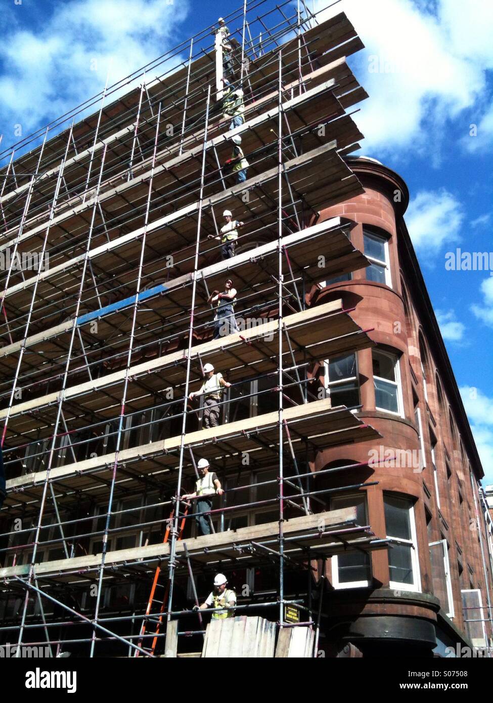 Building restoration with Scaffolding, Londpn 2013 - Smartphone Captured Stock Image