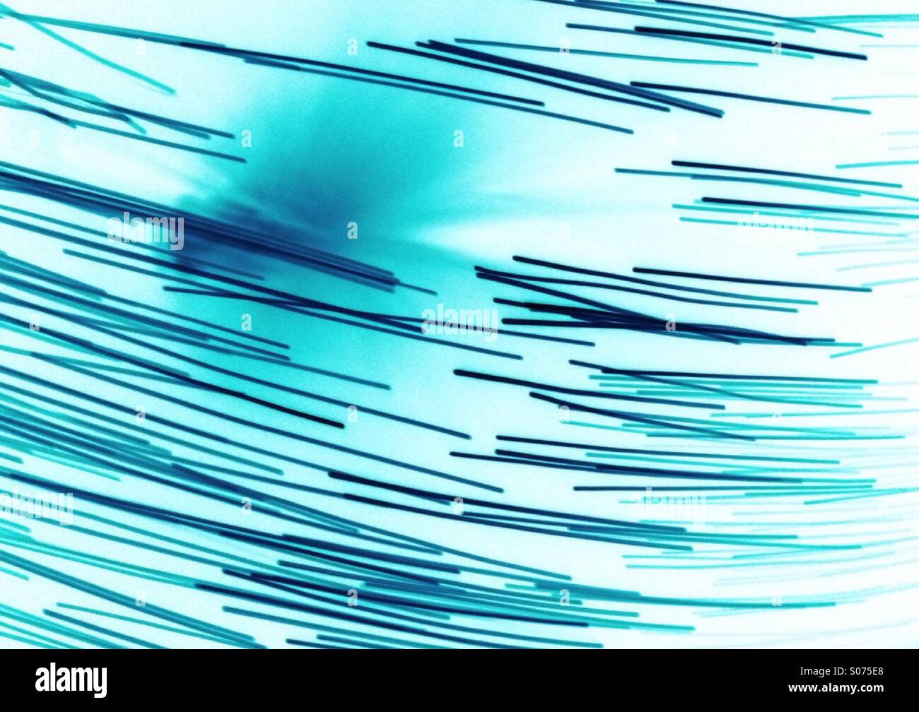 Colour inverted photo of fibre optic lights - Smartphone Captured Stock Image