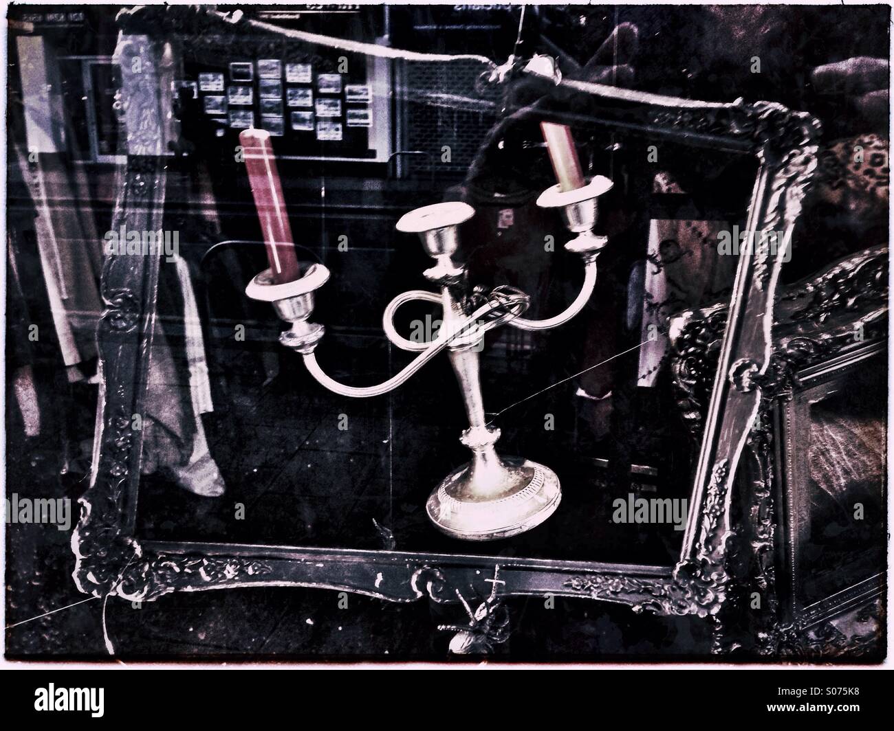 Candlestick and frame - Smartphone Captured Stock Image