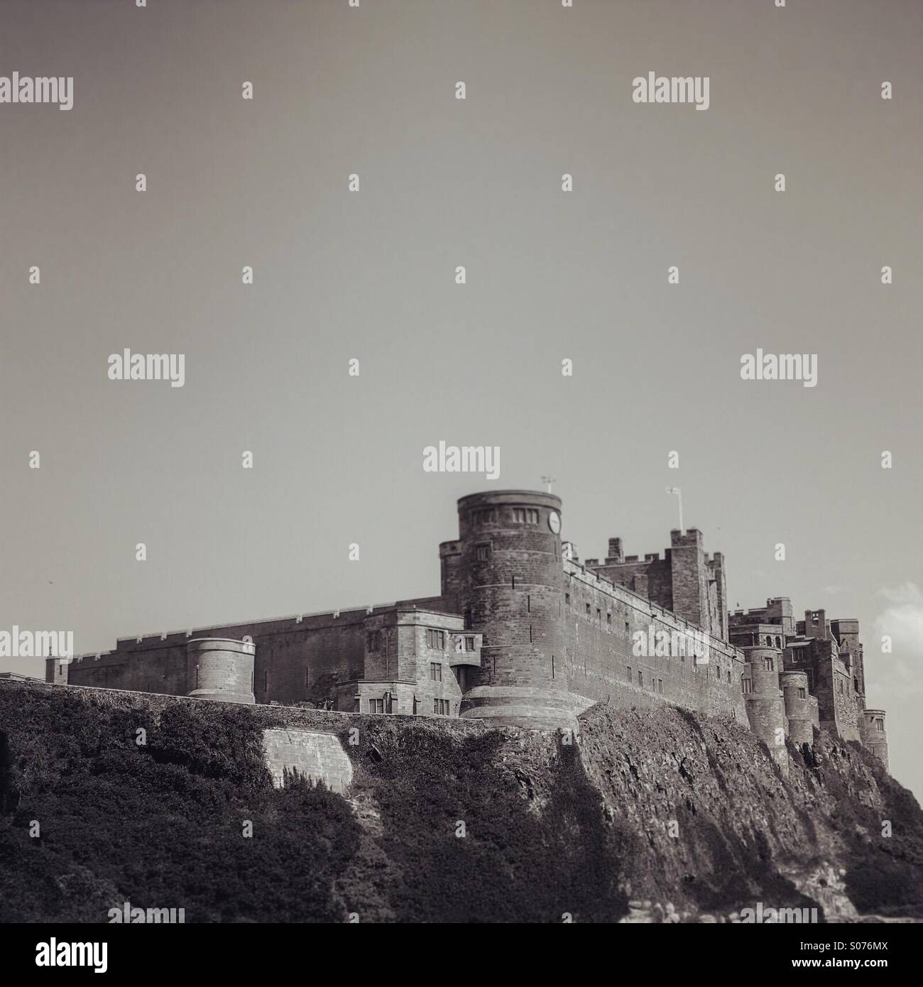 Retro image of Bamburgh Castle - Smartphone Captured Stock Image