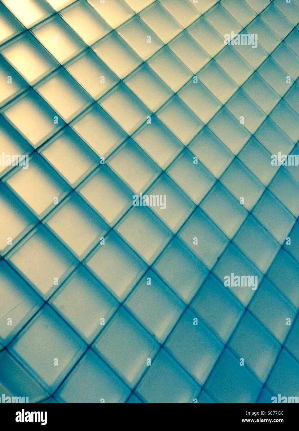 Translucent glass block wall Stock Photo