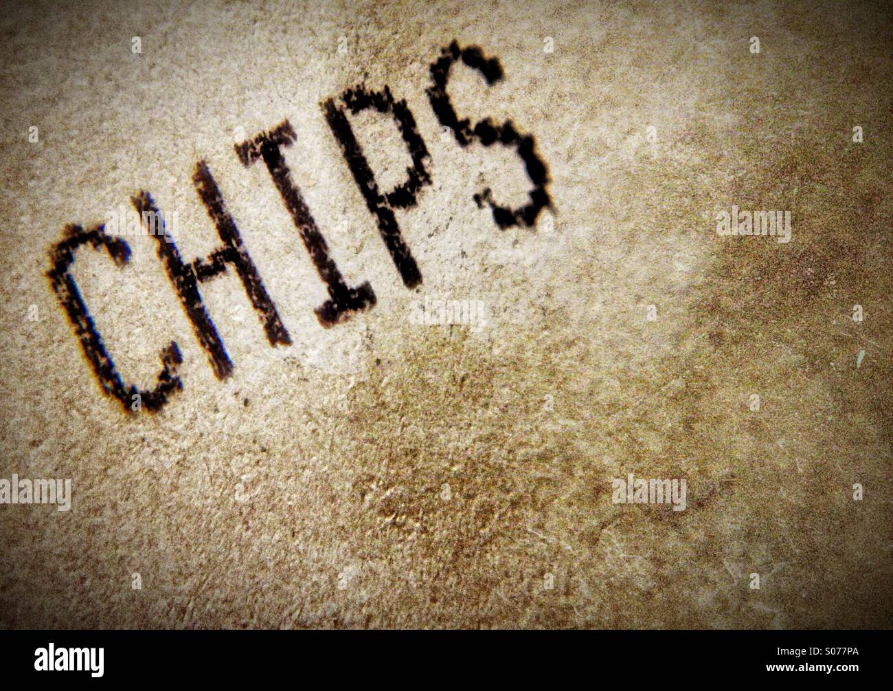 Till receipt showing the word chips Stock Photo Alamy