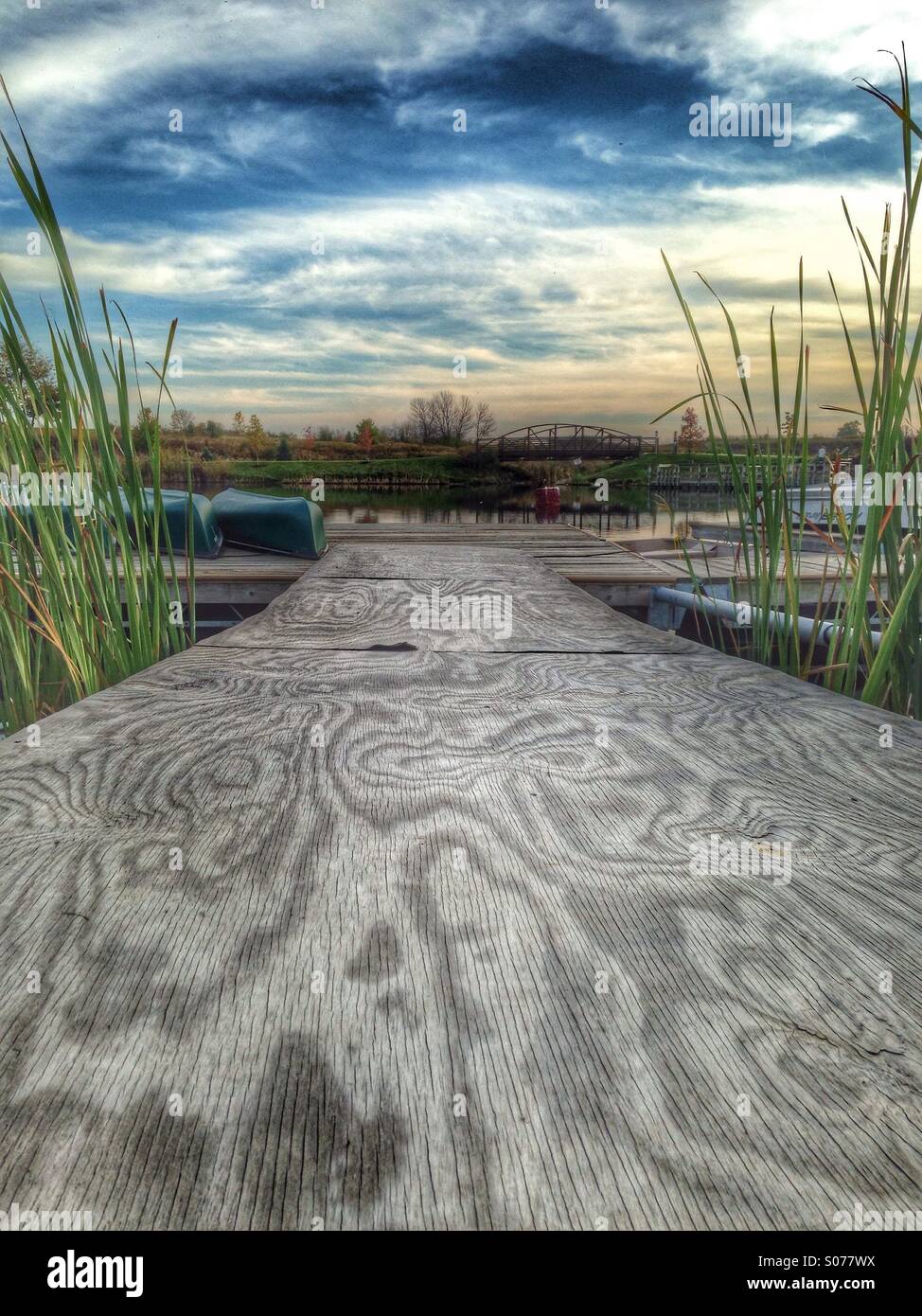 A pier to the lake. - Smartphone Captured Stock Image