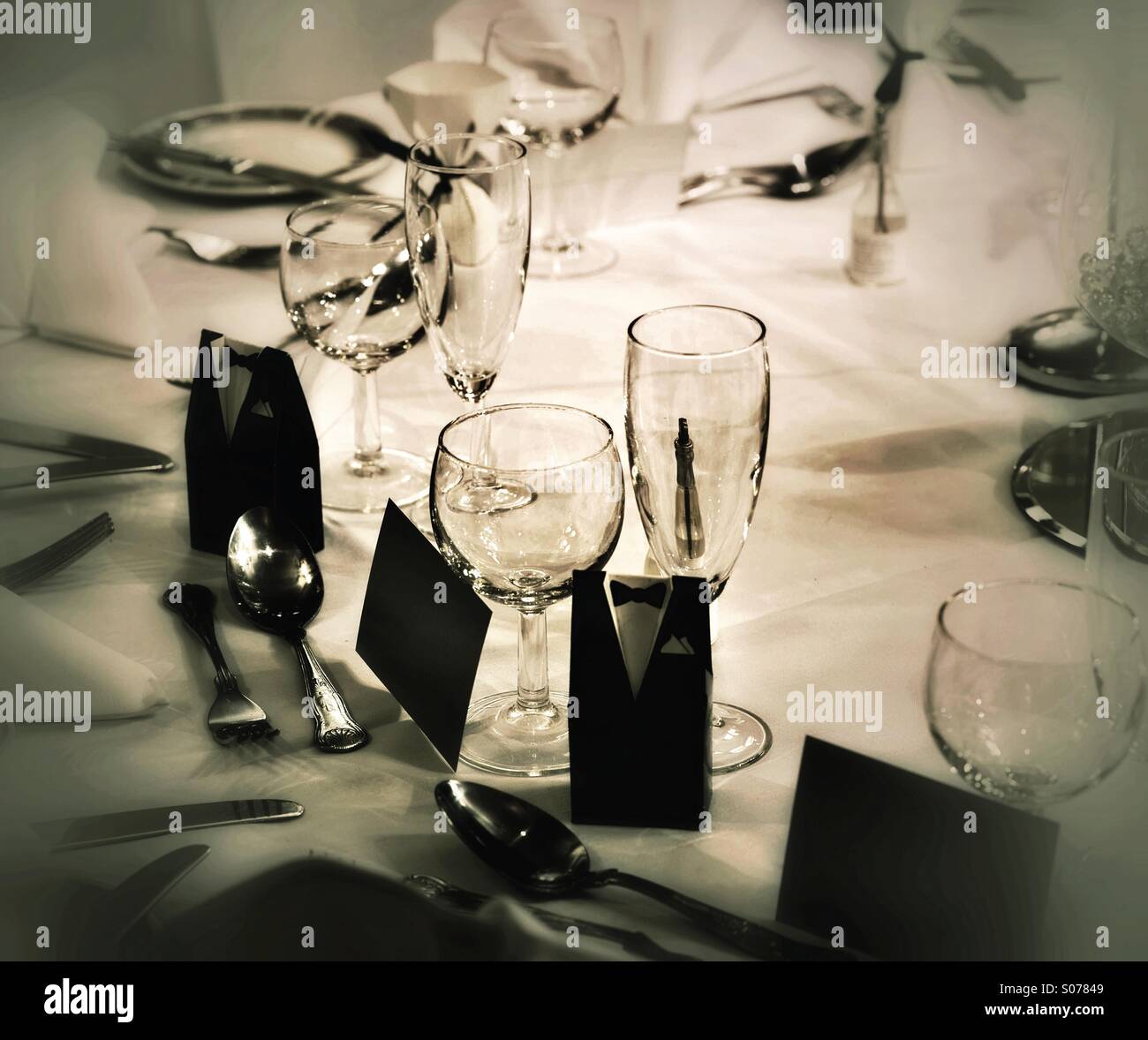 Wedding breakfast table Stock Photo Alamy