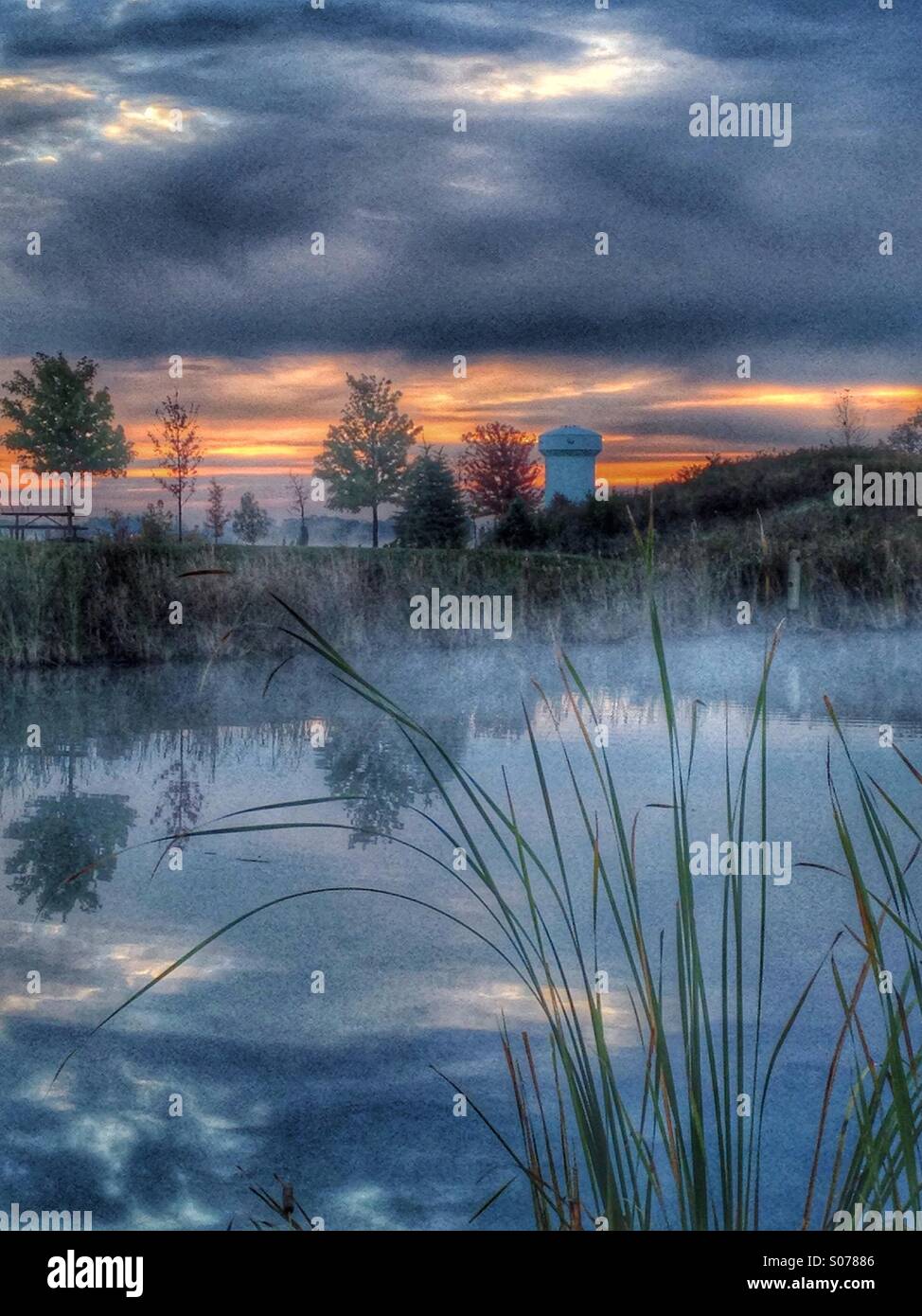 Sunrise by the lake. - Smartphone Captured Stock Image