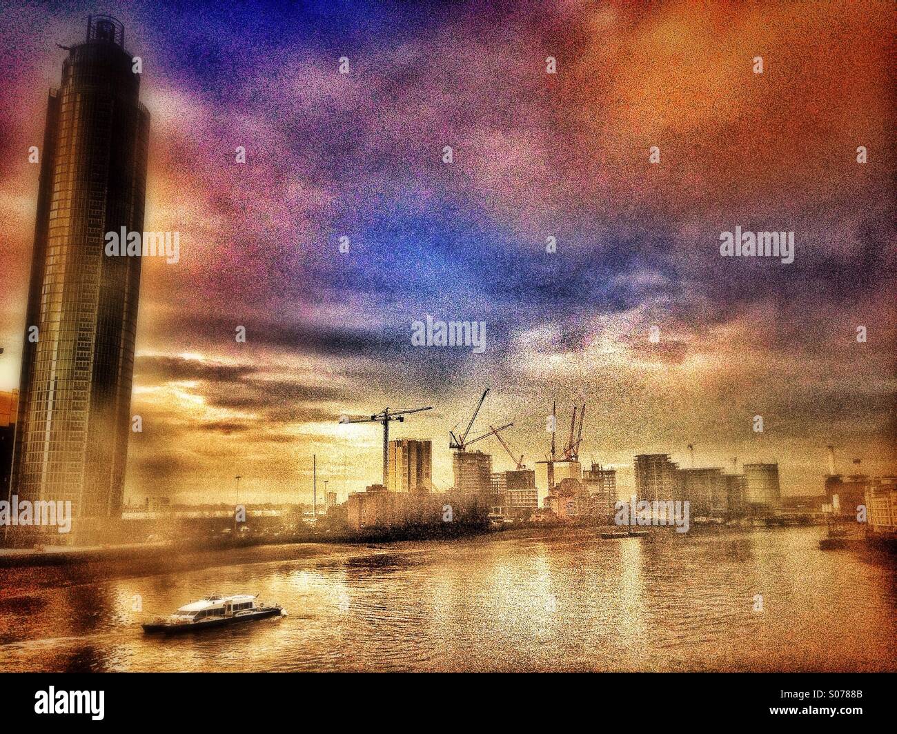 River Thames Battersea London - Smartphone Captured Stock Image