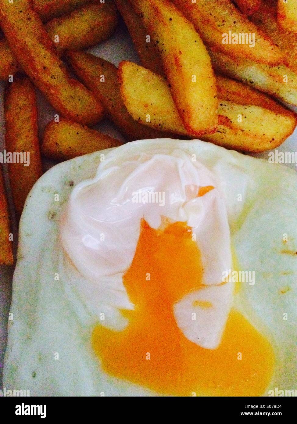 Egg and chips - Smartphone Captured Stock Image