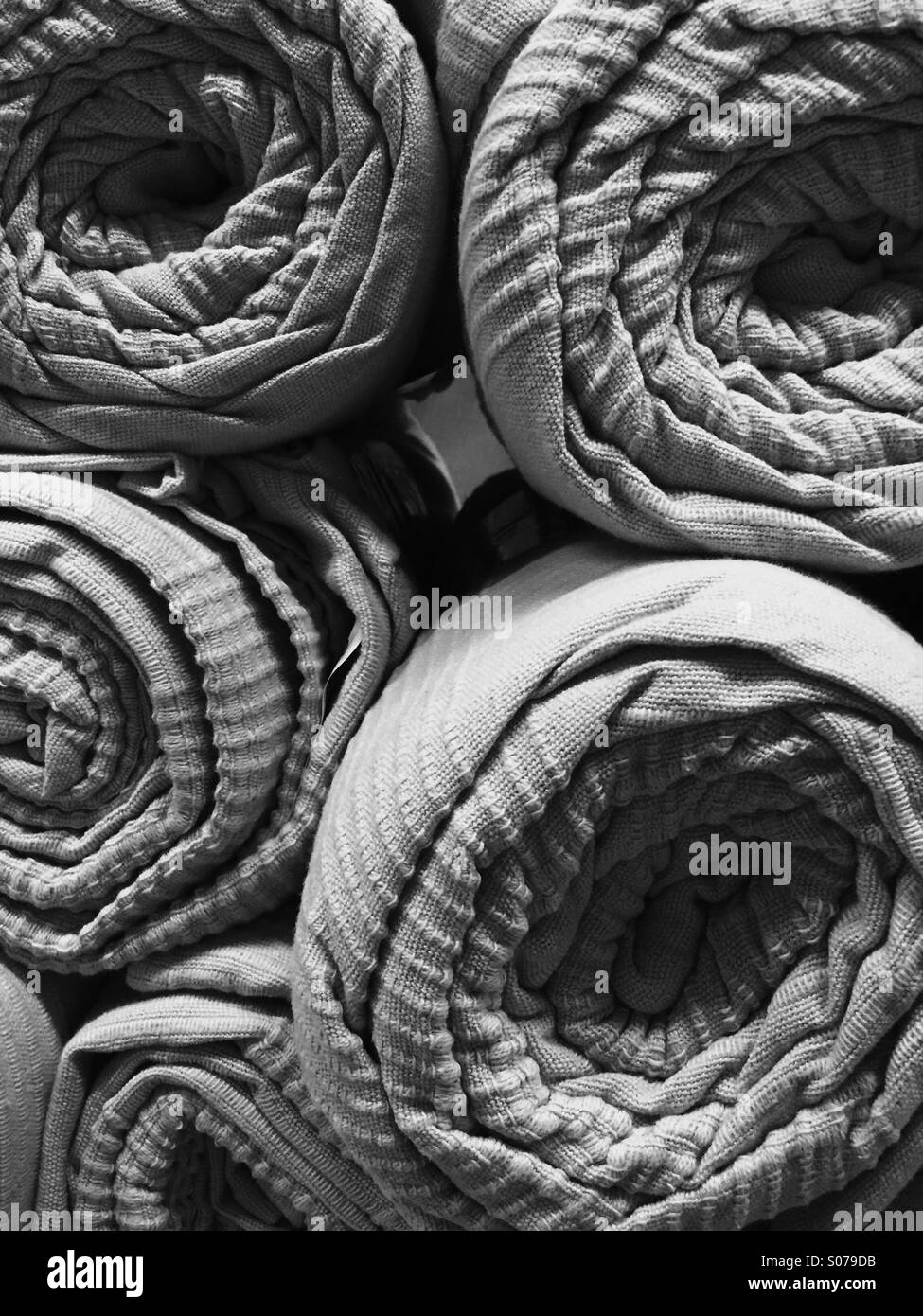 Rolled up blankets Stock Photo Alamy