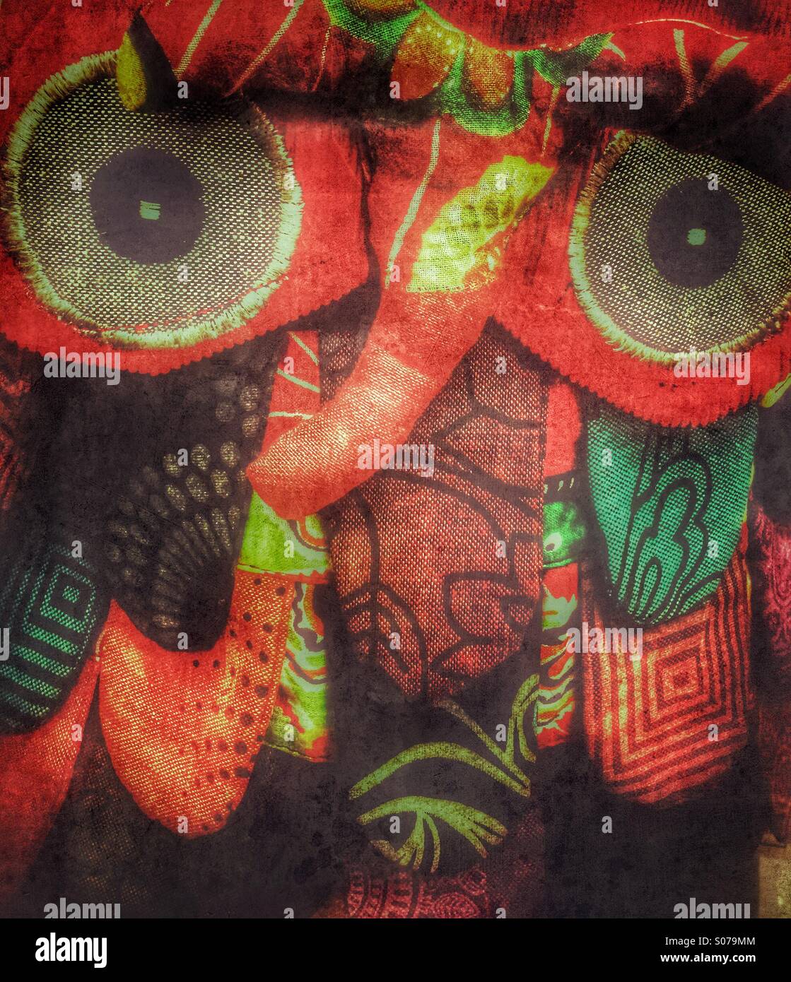 Animal face made from fabric strips - Smartphone Captured Stock Image
