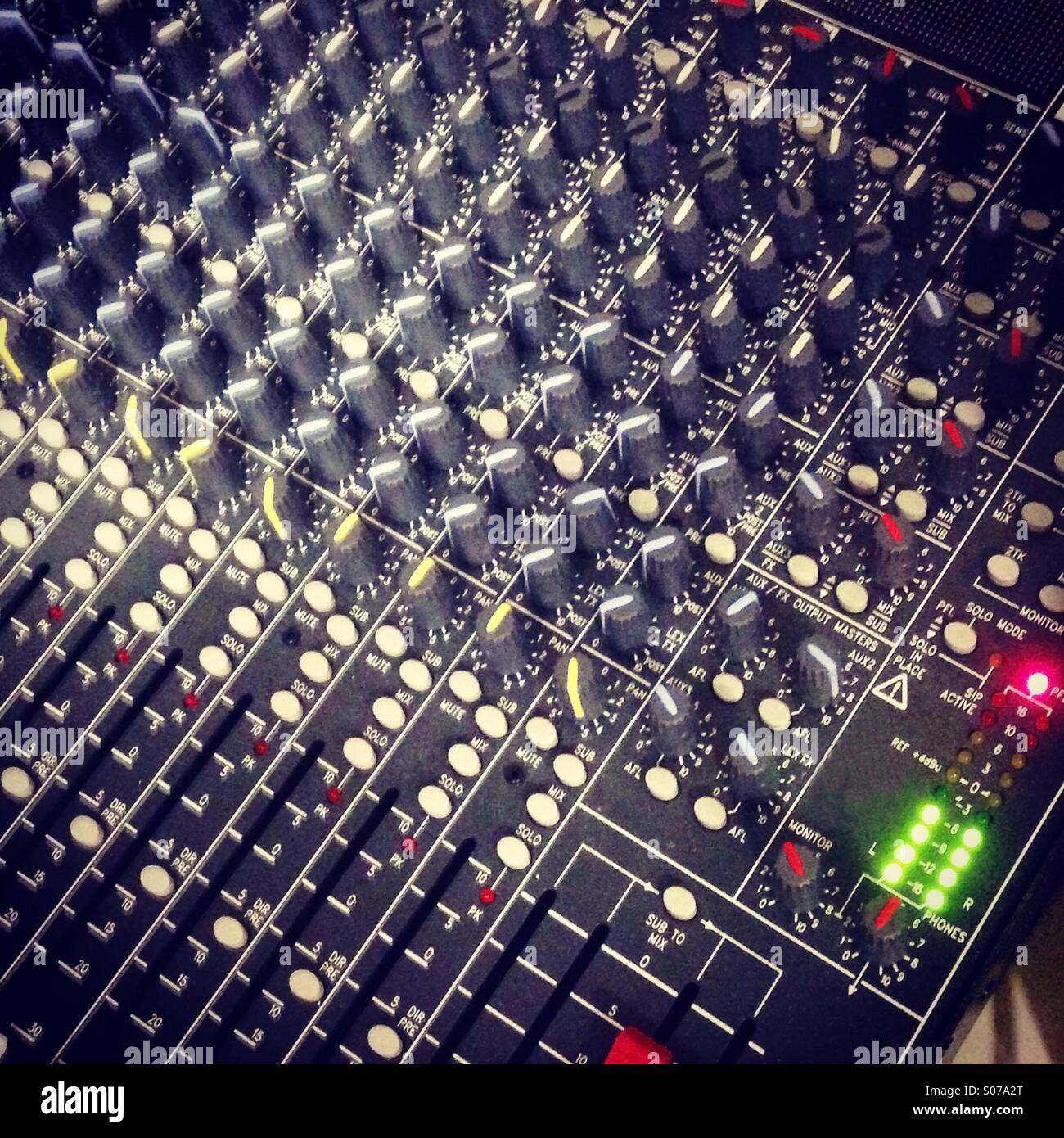 Audio mixer in studio Stock Photo