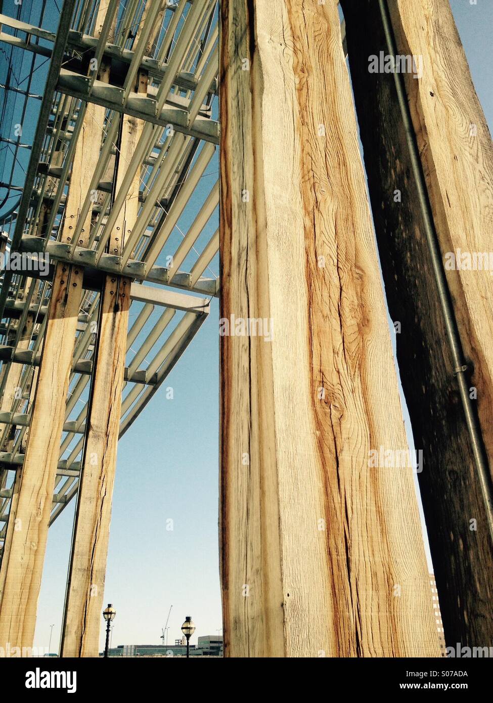 Modern timber and steel architecture - Smartphone Captured Stock Image
