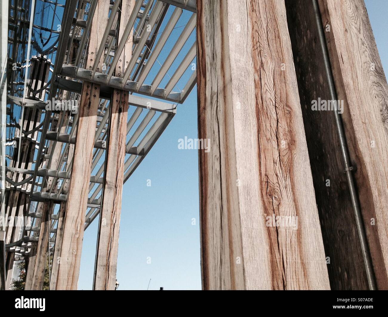 Modern timber and steel architecture - Smartphone Captured Stock Image