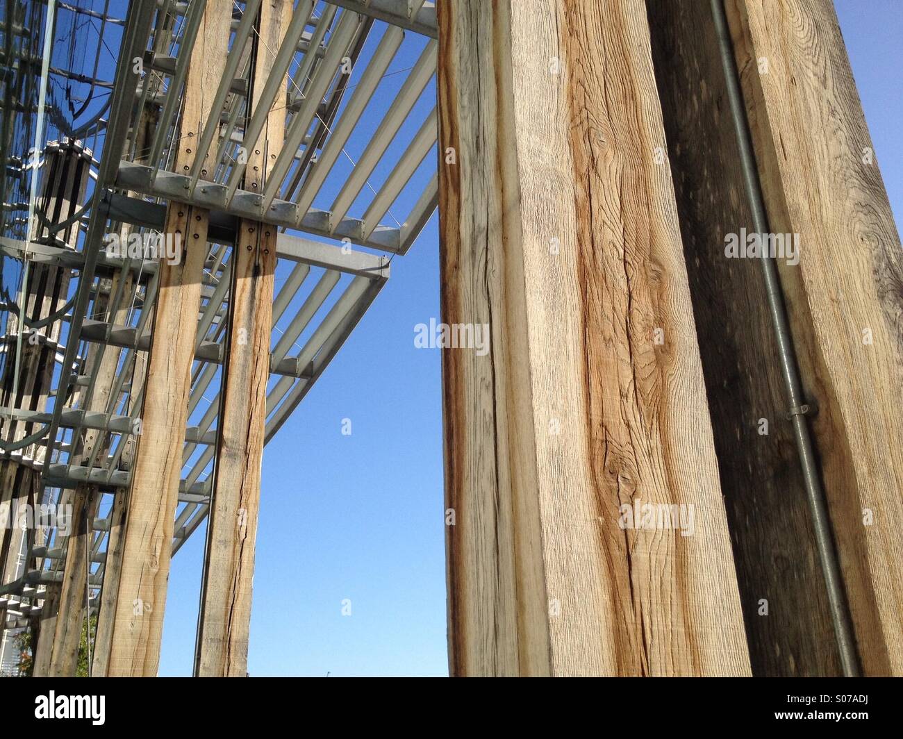 Modern timber and steel architecture - Smartphone Captured Stock Image