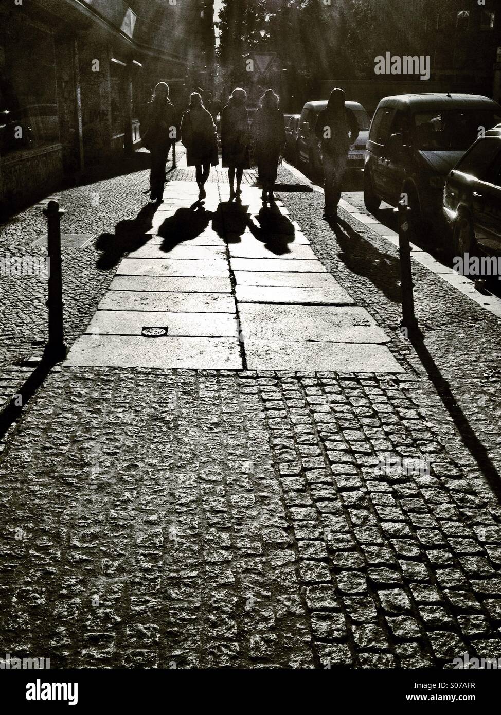 Friends, shadows - Smartphone Captured Stock Image