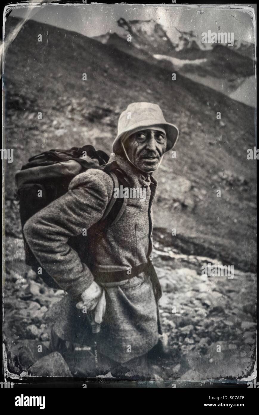 A Indian mountain guide in the Himalayas - Smartphone Captured Stock Image