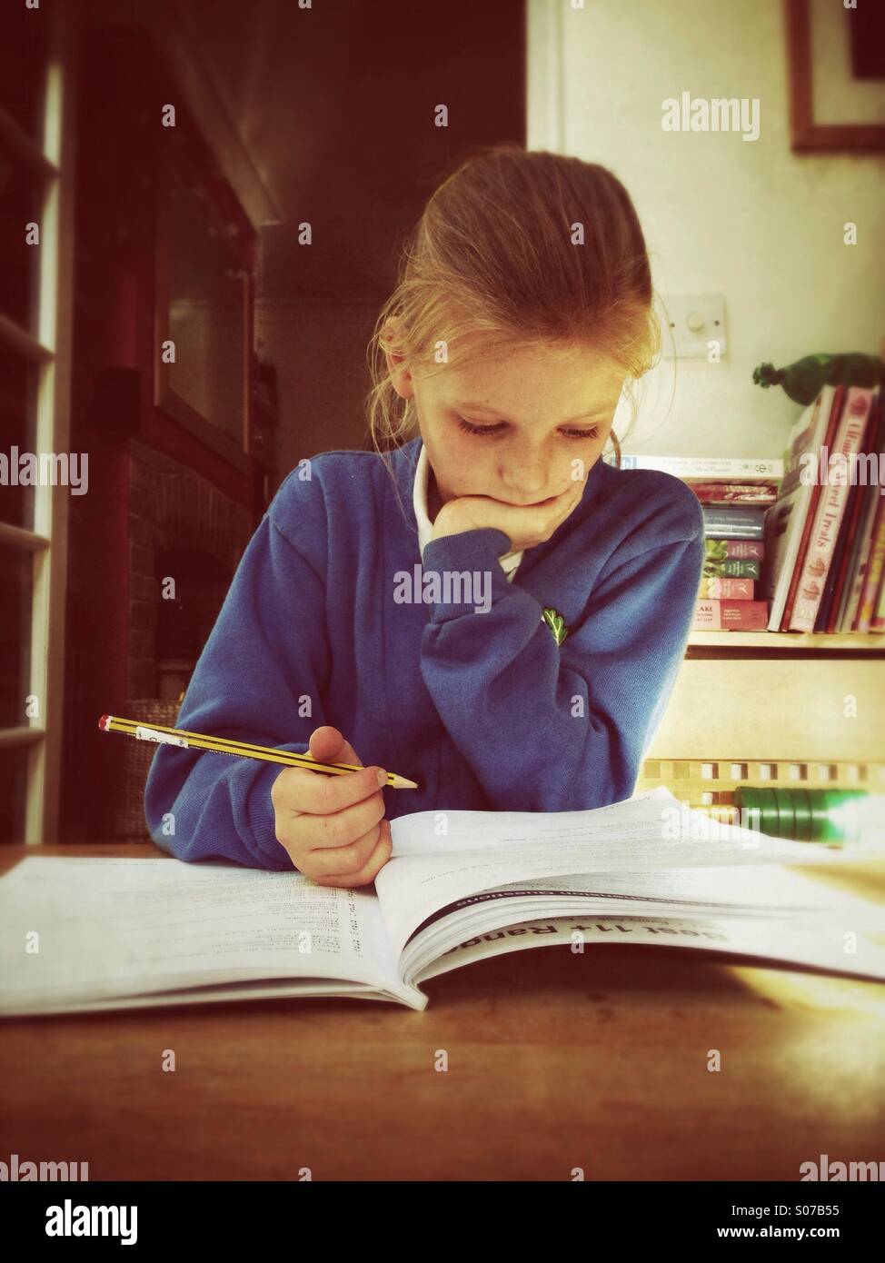 Child studying - Smartphone Captured Stock Image