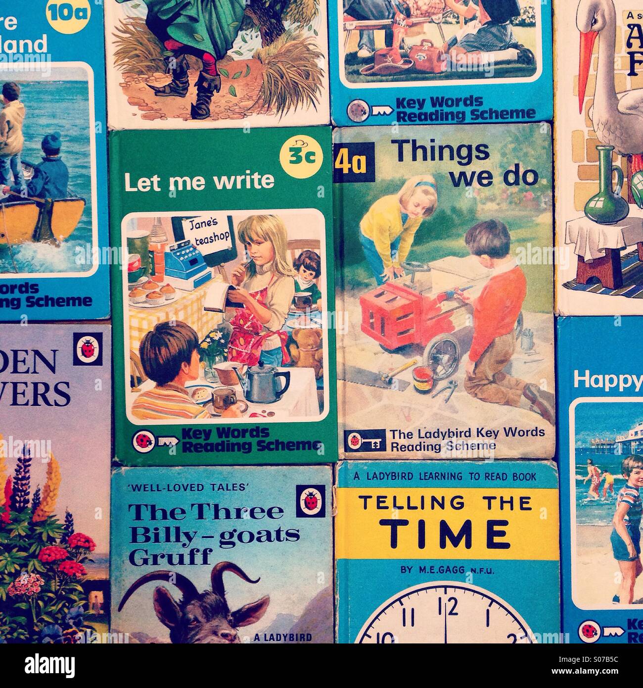 Vintage Ladybird Reading Books Stock Photo