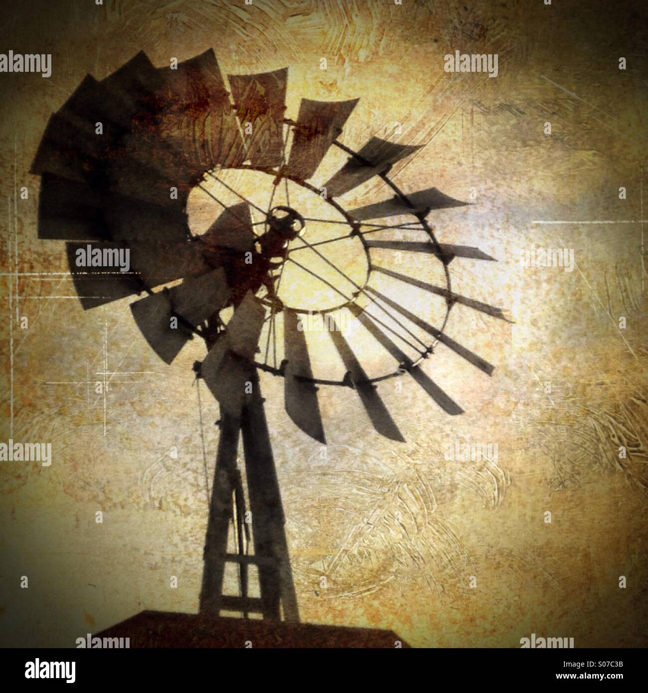 A vintage windmill. - Smartphone Captured Stock Image
