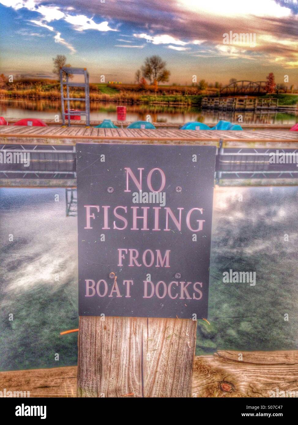 No fishing sign. - Smartphone Captured Stock Image