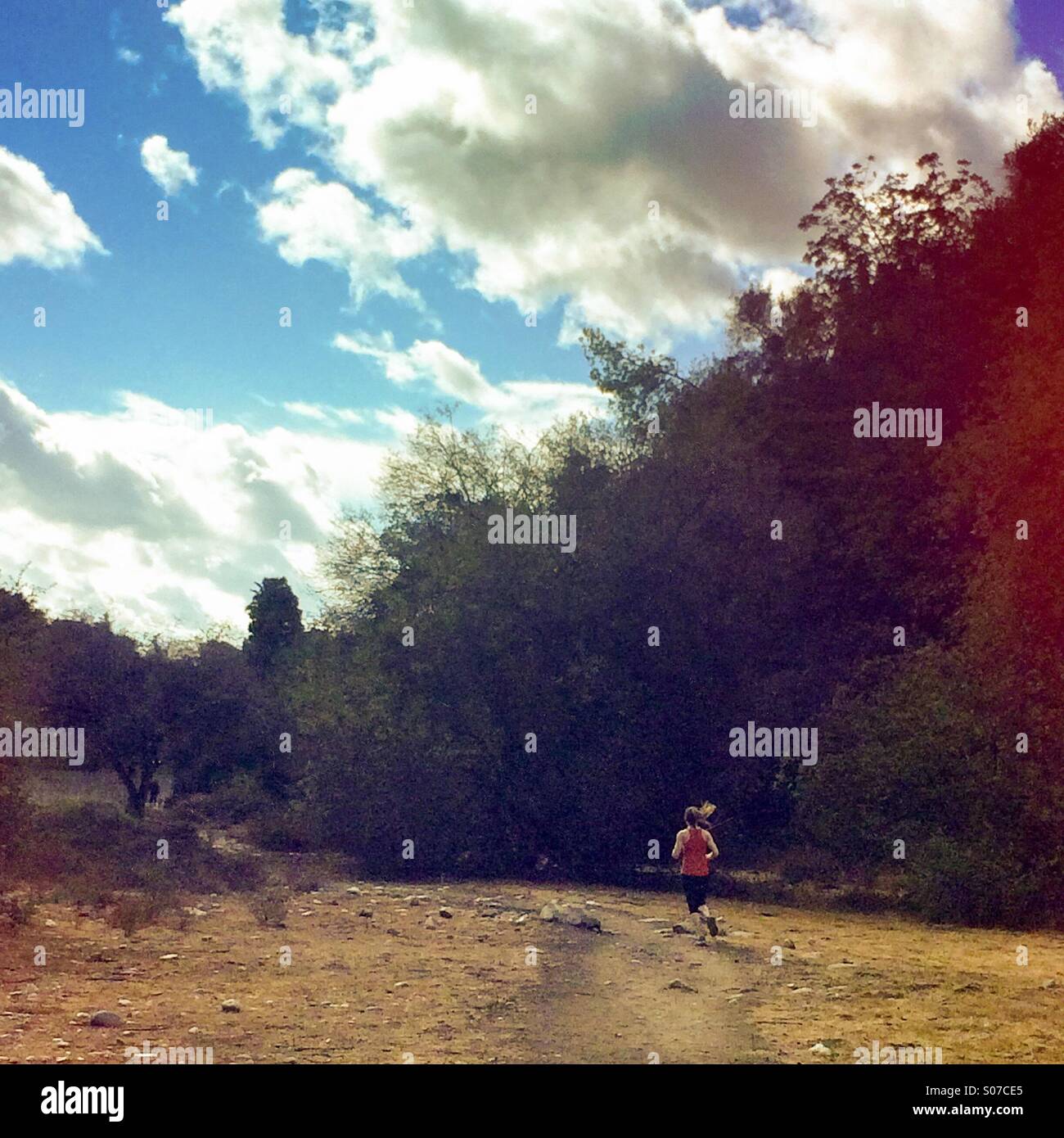 Runner cross country - Smartphone Captured Stock Image