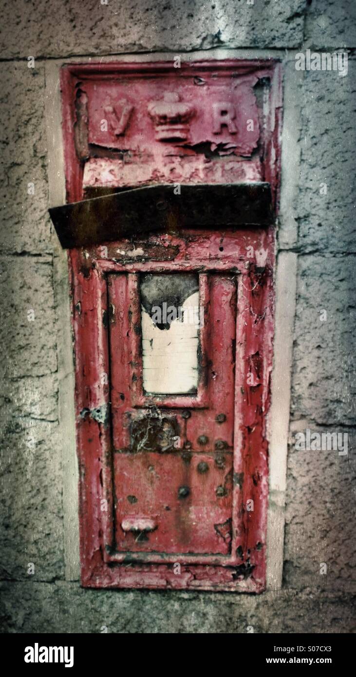 A blocked up post box in England - Smartphone Captured Stock Image