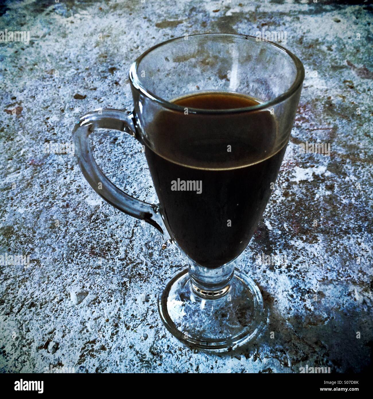 A glass of black coffee - Smartphone Captured Stock Image