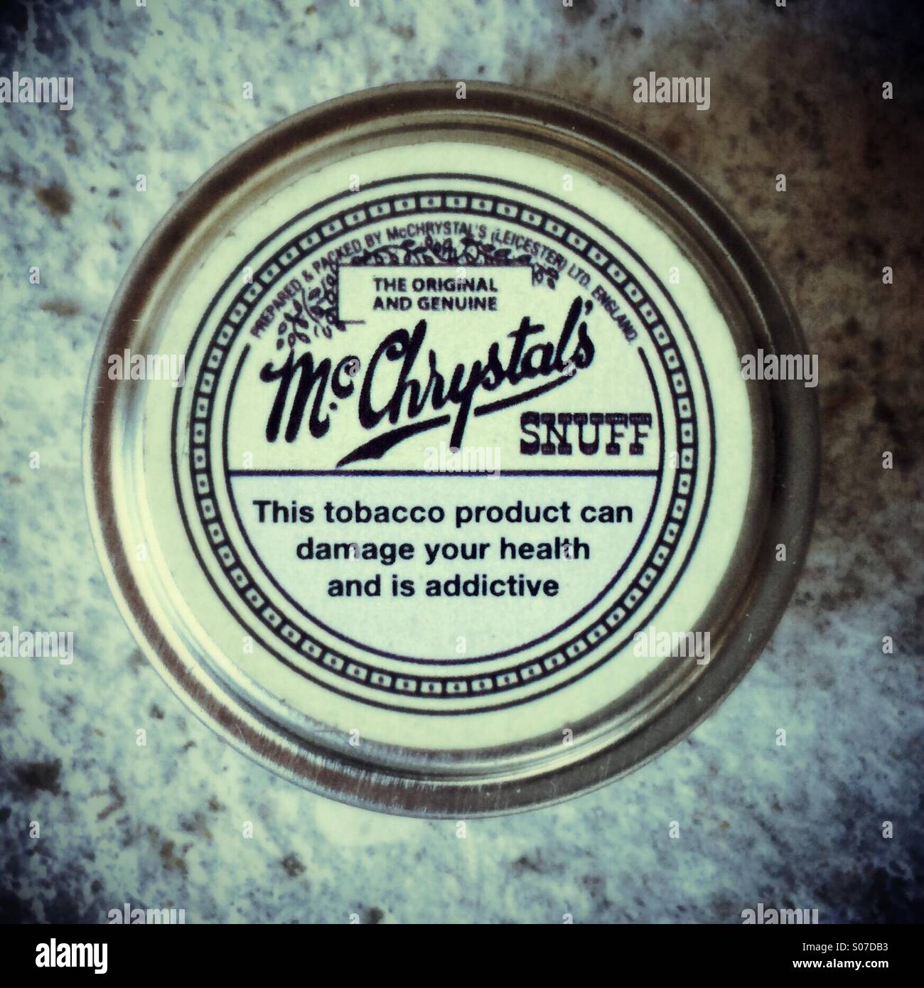 A tin of snuff Stock Photo Alamy