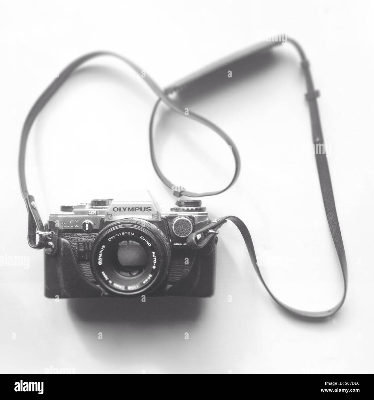 35mm camera olympus black and white shot Stock Photo Alamy