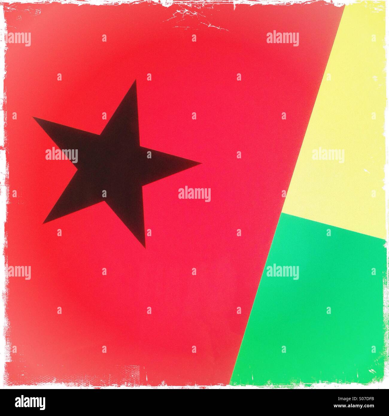 Flag of guinea Bissau Stock Photo