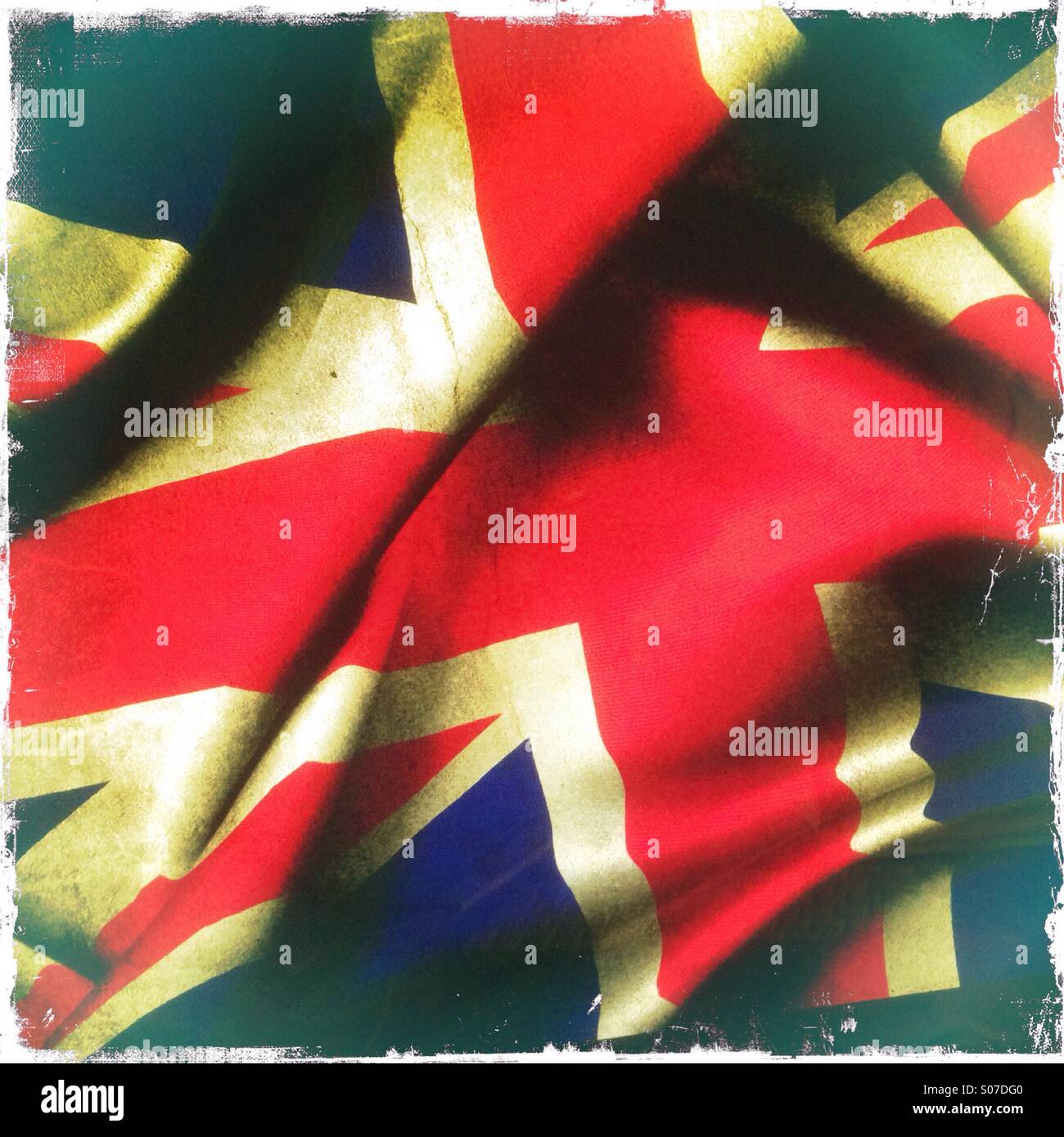 Old rustic looking flag of the United Kingdom - Smartphone Captured Stock Image