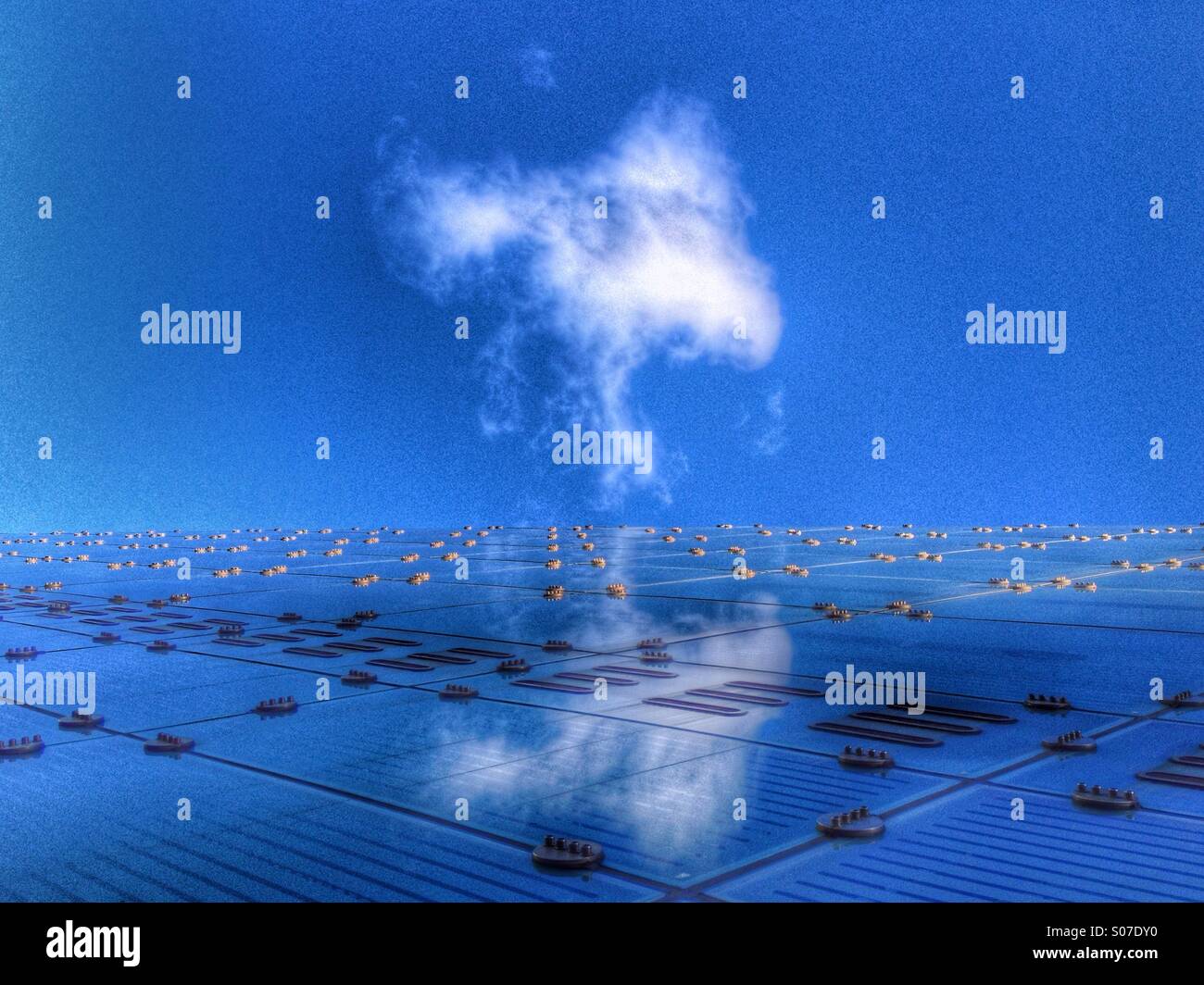 Abstract of cloud and Urbis building in Manchester - Smartphone Captured Stock Image