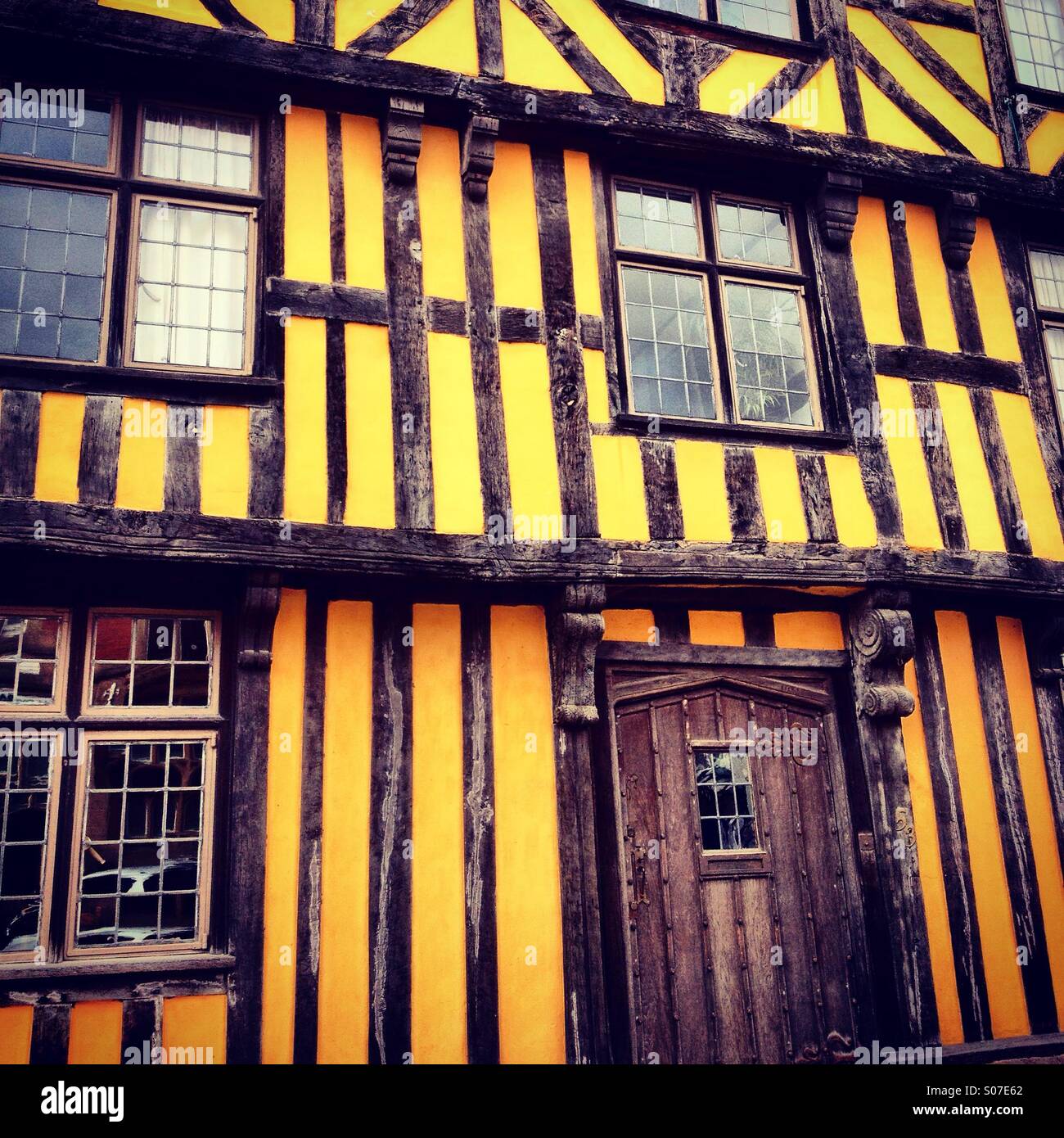 Timber framed building, Ludlow, Shropshire, England, UK - Smartphone Captured Stock Image
