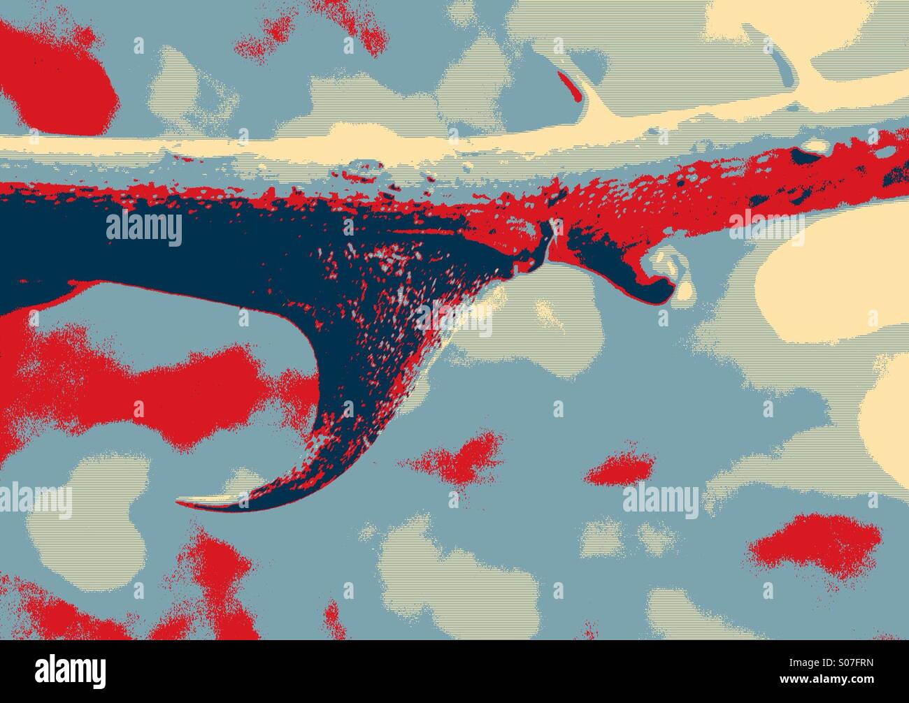 Pop art style photo of a rose thorn - Smartphone Captured Stock Image