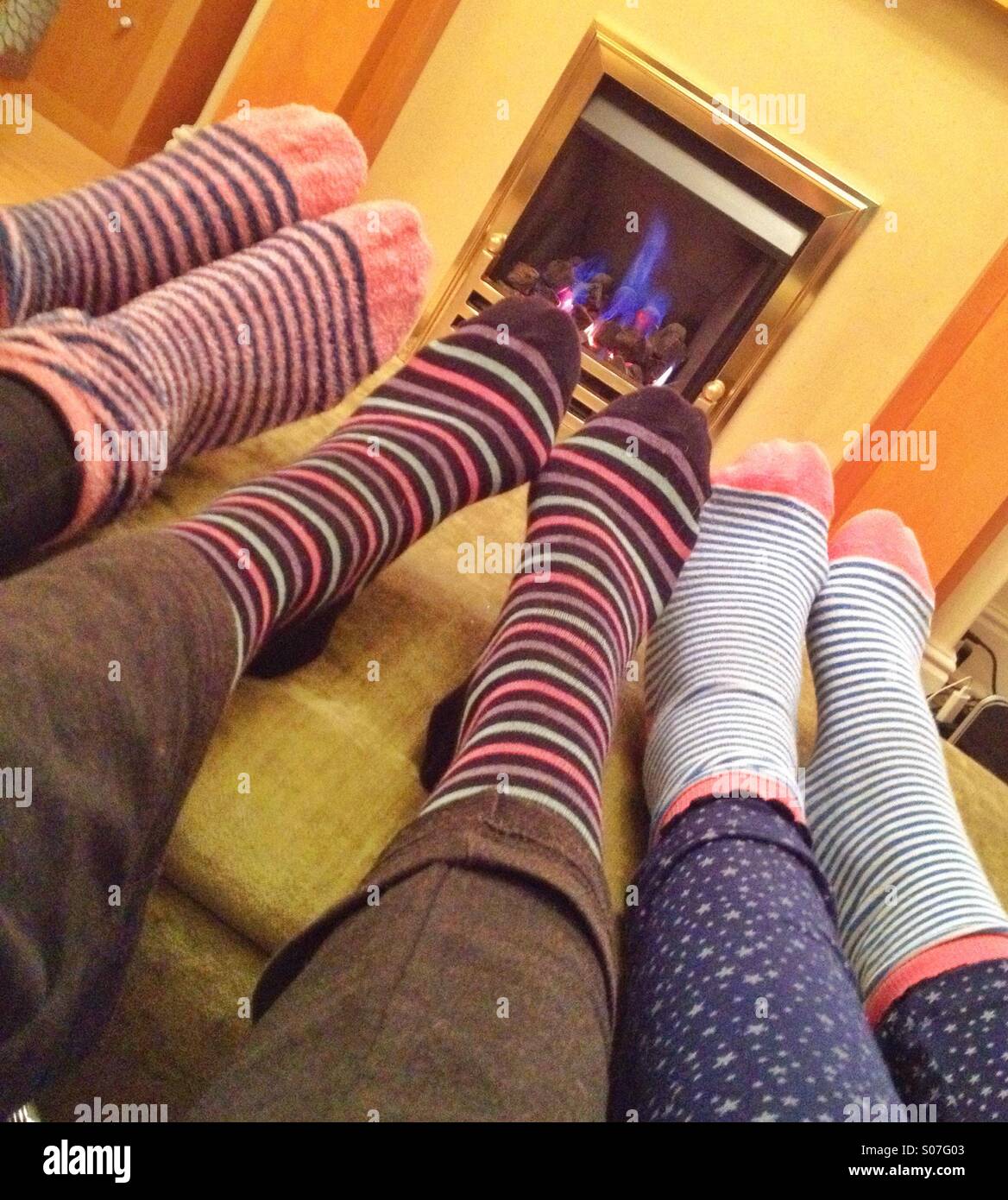 Warming toes - Smartphone Captured Stock Image