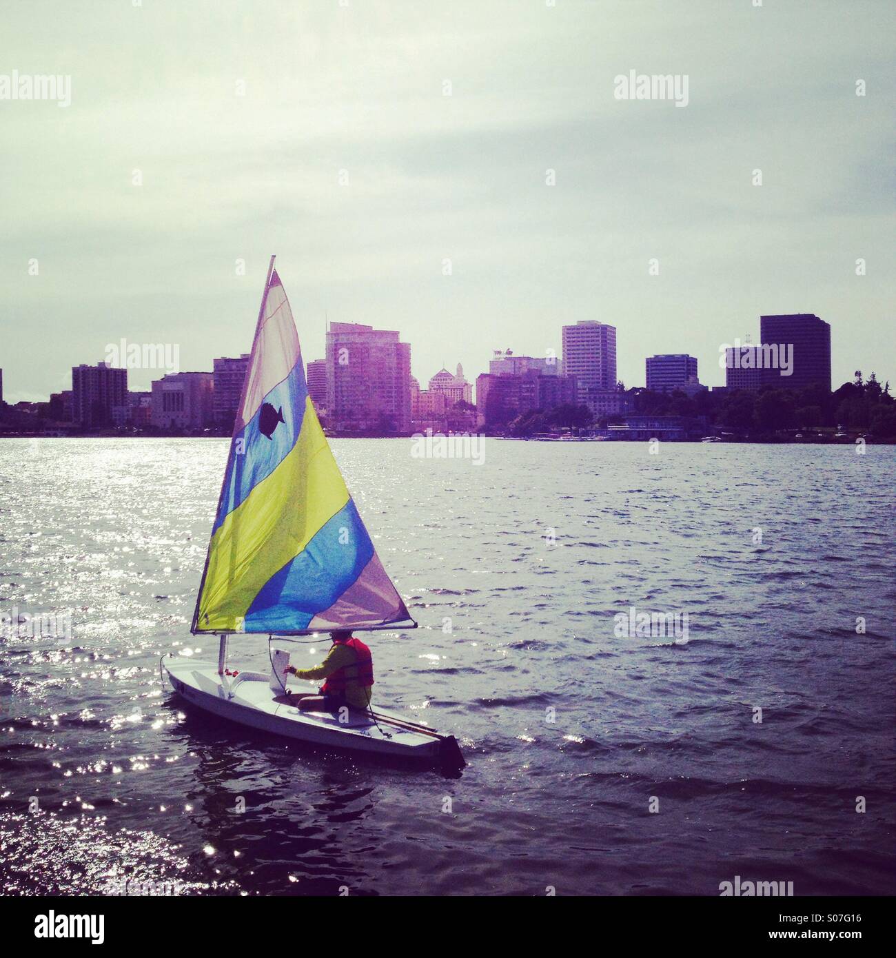 Sailing in Oakland CA - Smartphone Captured Stock Image