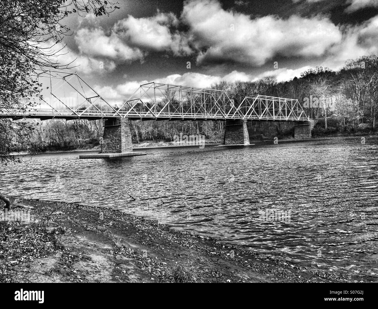 Bridge over Delaware River - Smartphone Captured Stock Image