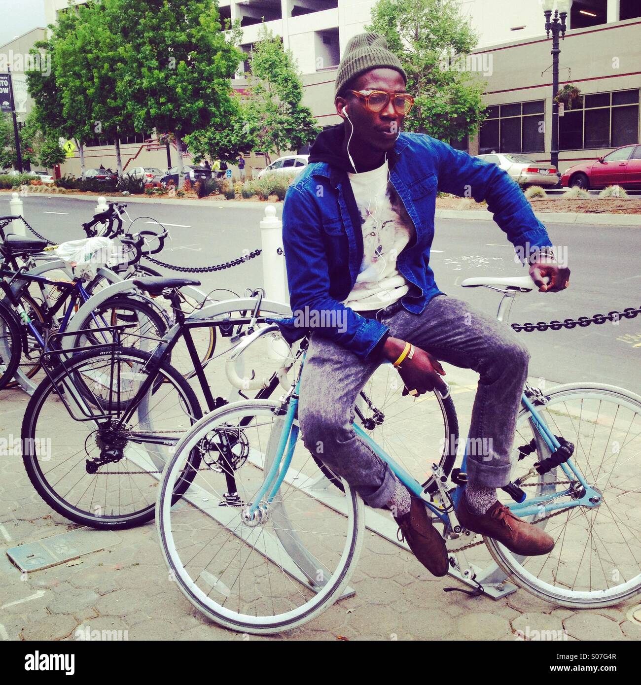 Hipster biker - Smartphone Captured Stock Image